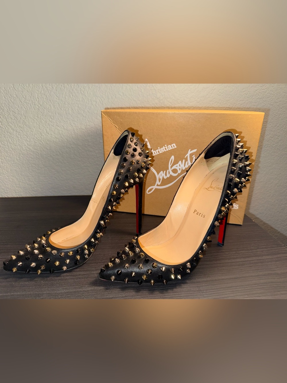 RARE CHRISTIAN LOUBOUTIN 100MM OMBRÉ SPIKED PIGALLE PUMPS
